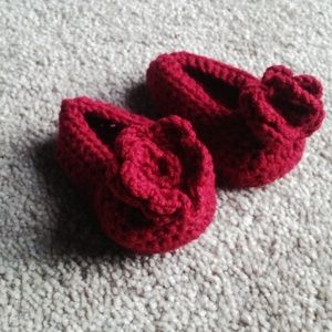 Baby Shoe Crochet Red Bootie New Born Baby…